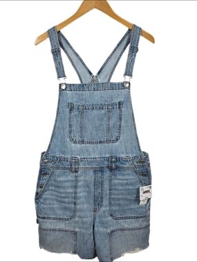 🆕️American Eagle Denim Short Raw Hem Overalls - M